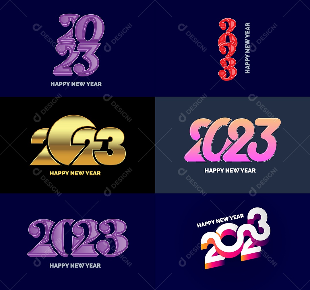 Coleção de Símbolos de Ano Novo de 2023 Vetor EPS