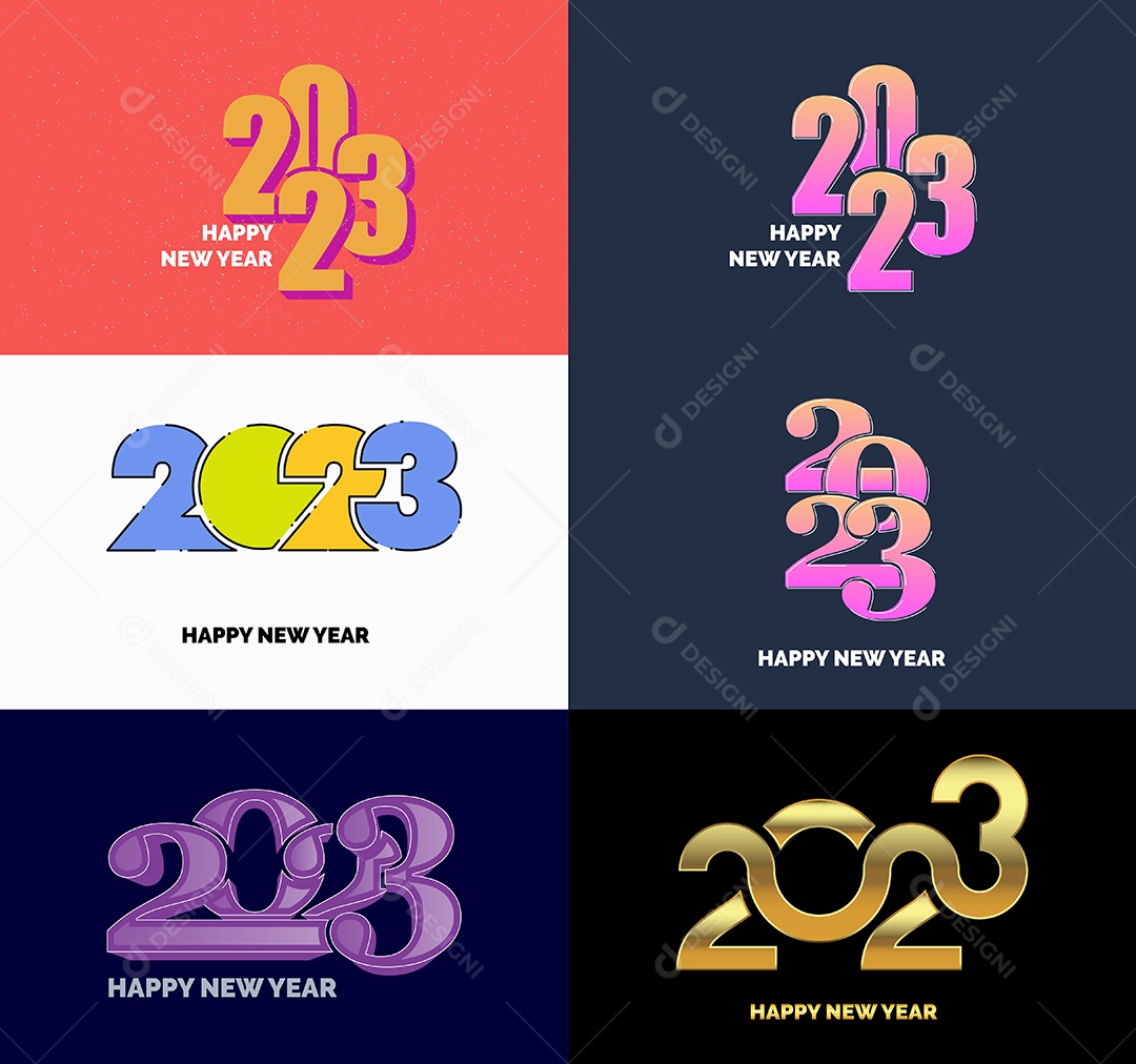 Coleção de Símbolos de Ano Novo de 2023 Vetor EPS