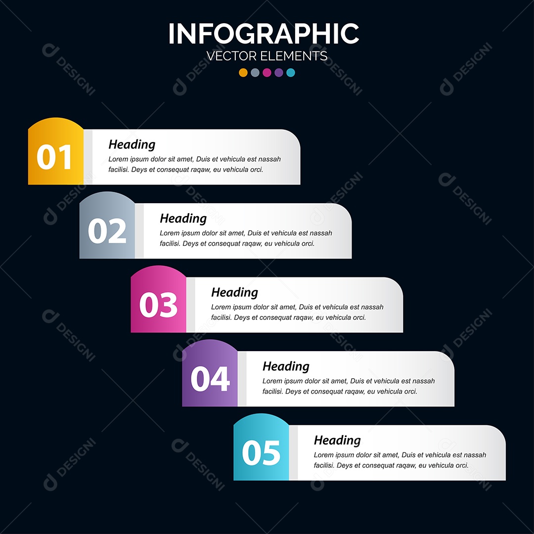 Conjunto de infográficos vetoriais Vetor EPS