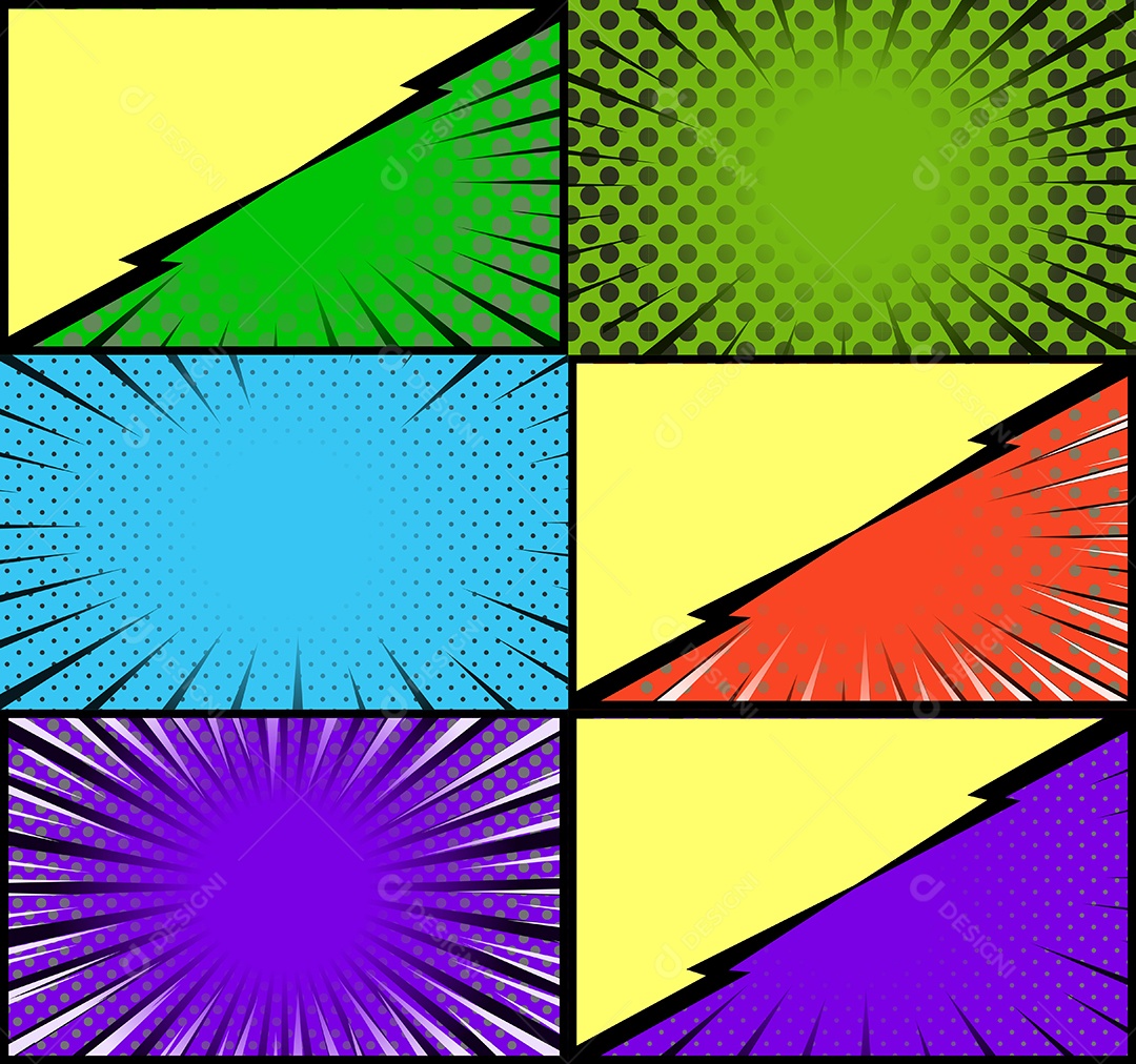 Vetor retrô de fundo em quadrinhos Colorida Vetor EPS