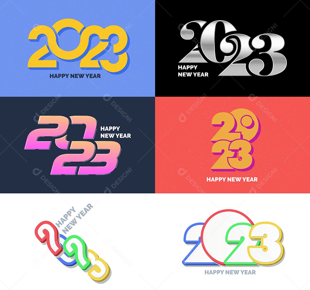 Coleção de Símbolos de Ano Novo de 2023 Vetor EPS