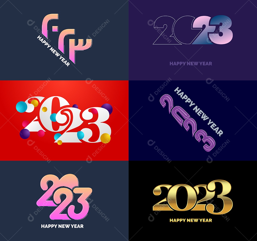 Coleção de Símbolos de Ano Novo de 2023 Vetor EPS