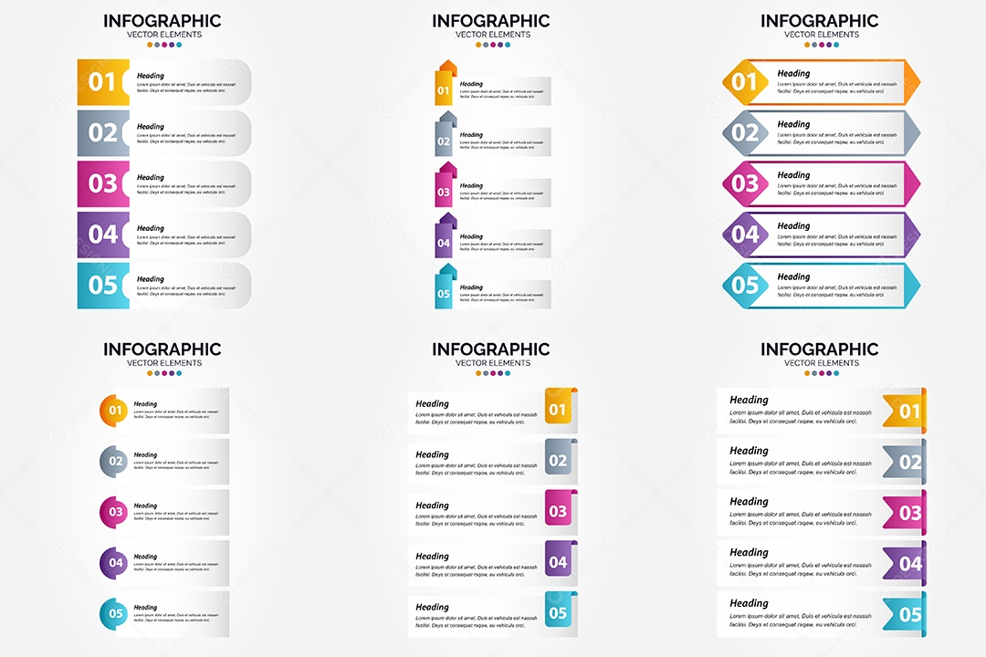 Conjunto de infográficos vetoriais Vetor EPS