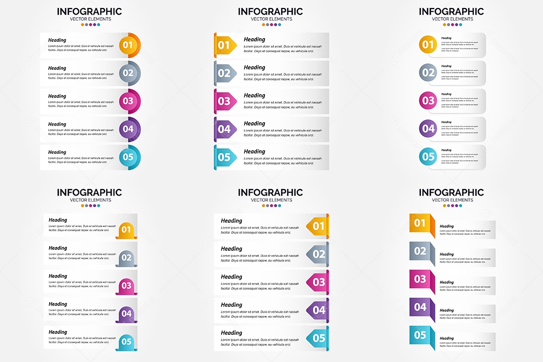 Conjunto de infográficos vetoriais Vetor EPS