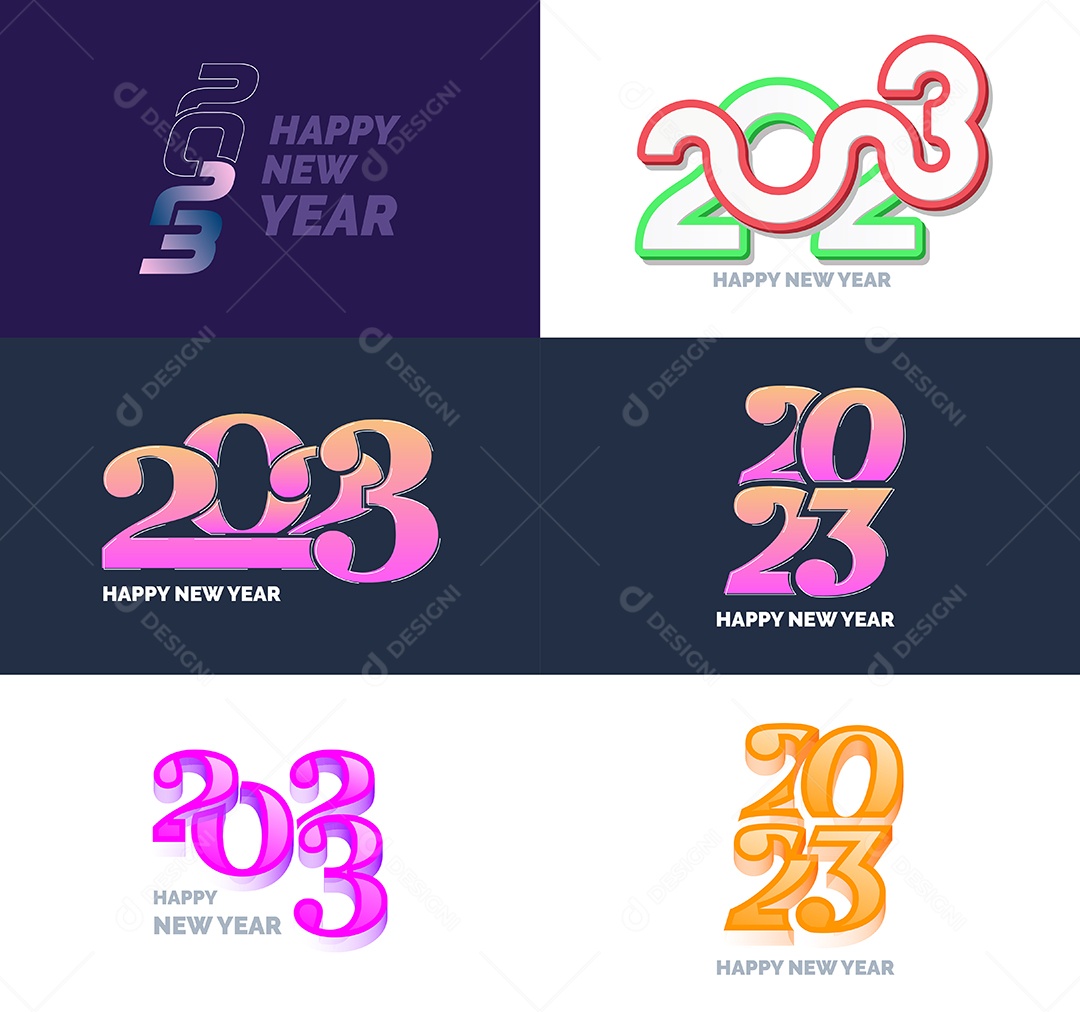 Coleção de Símbolos de Ano Novo de 2023 Vetor EPS
