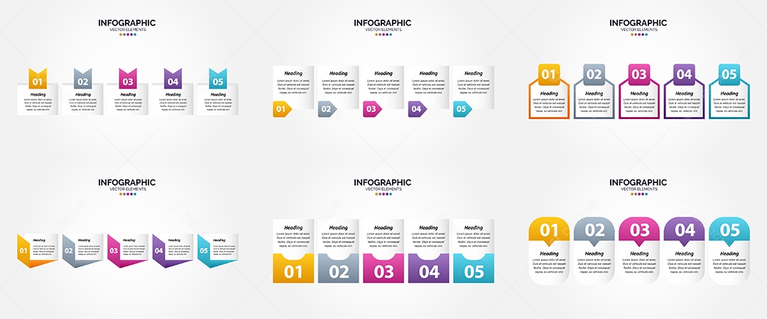 Conjunto de infográficos vetoriais Vetor EPS
