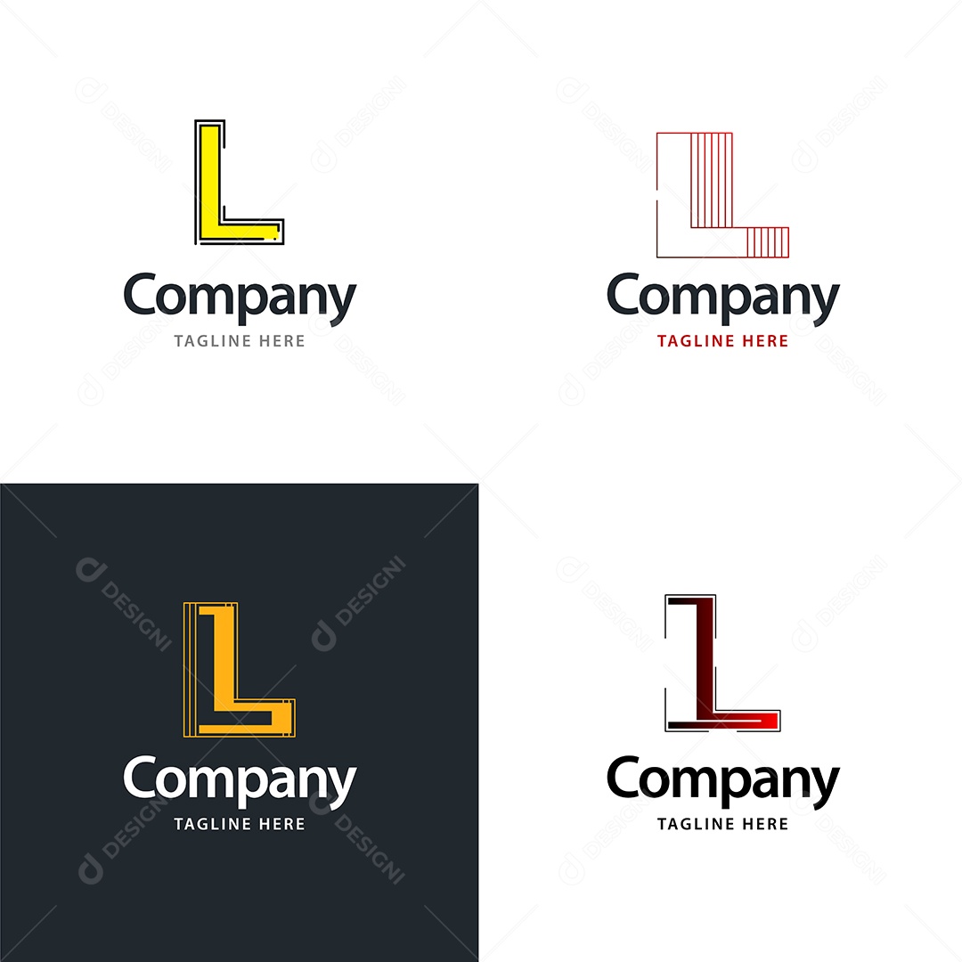 Logo L Logotipos Modernos AI Editável