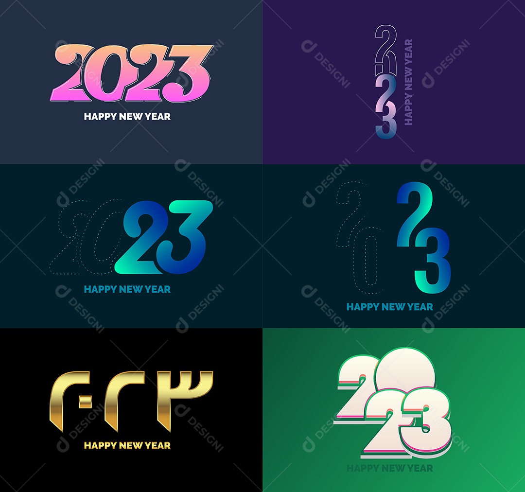 Coleção de Símbolos de Ano Novo de 2023 Vetor EPS