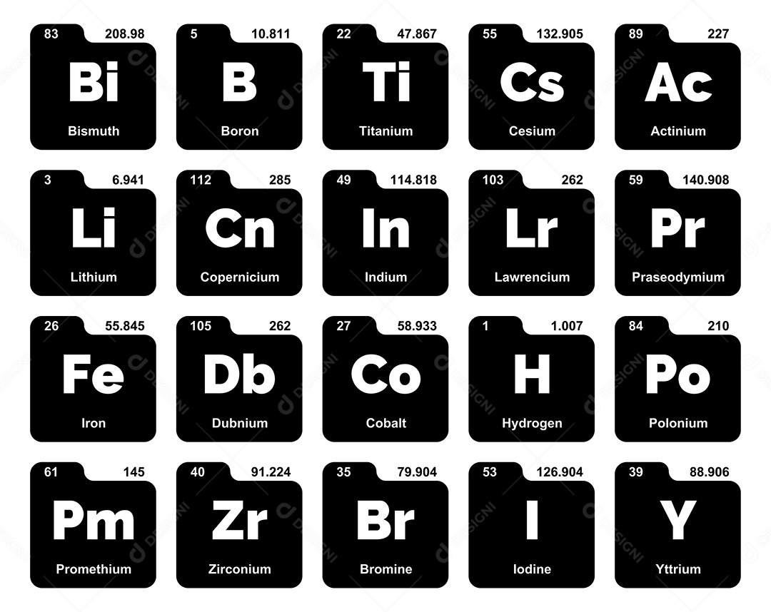 Tabela Periódica Ícones Vetor EPS