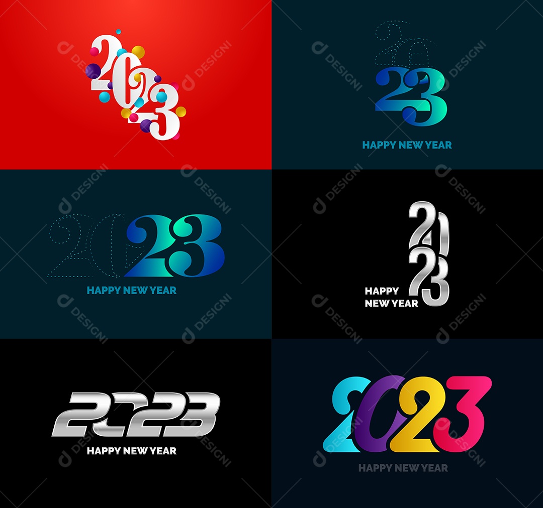 Coleção de Símbolos de Ano Novo de 2023 Vetor EPS