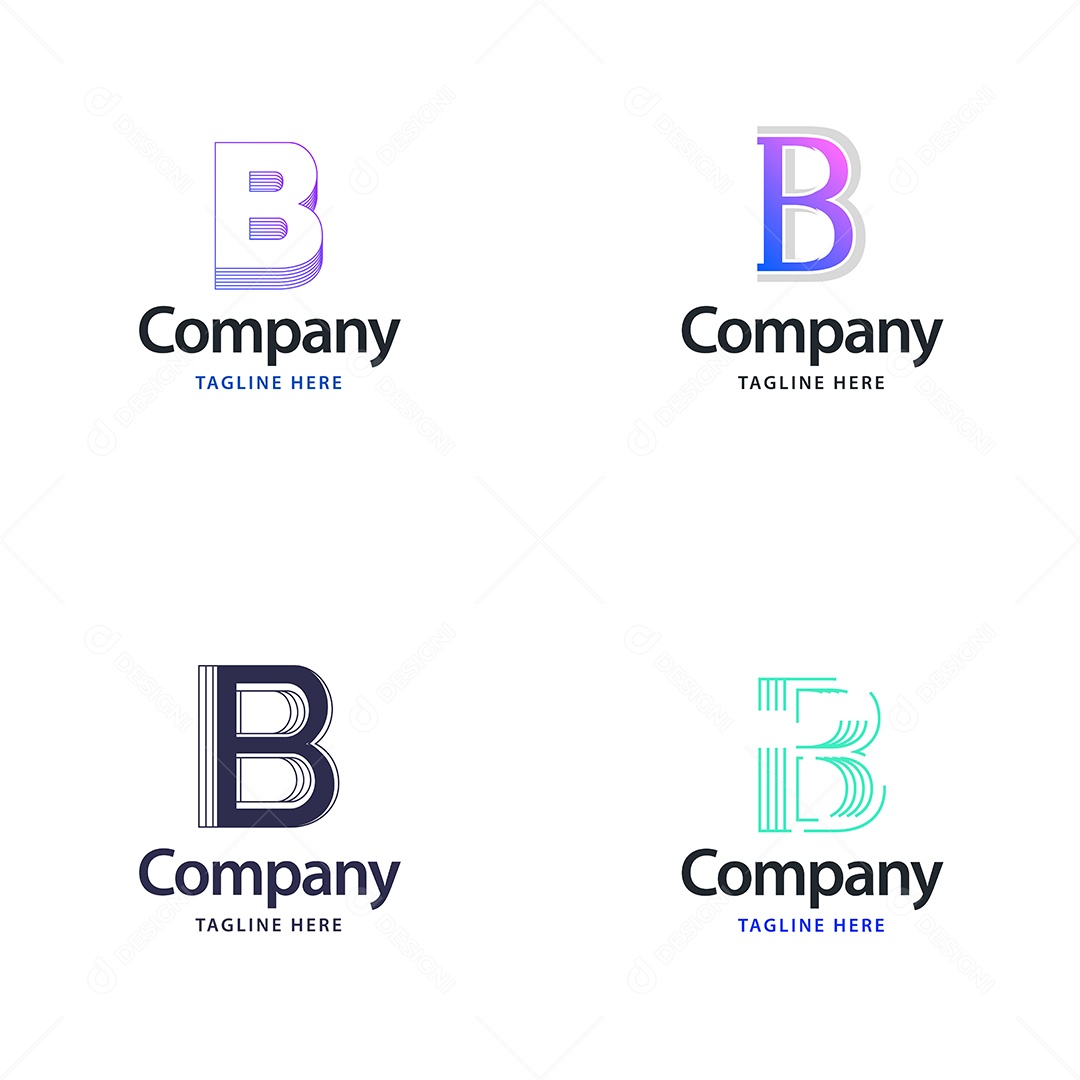 Logo B Logotipos Modernos AI Editável