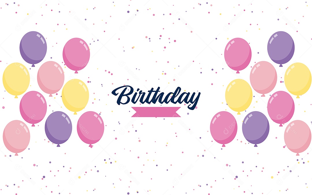 Happy Birthday Text Banner Vector EPS