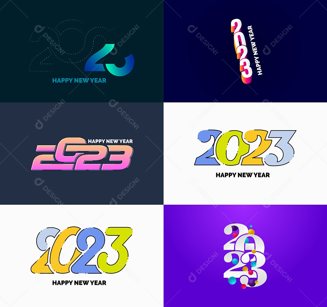 Coleção de Símbolos de Ano Novo de 2023 Vetor EPS