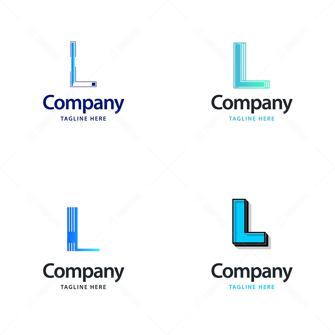 Logo L Logotipos Modernos AI Editável