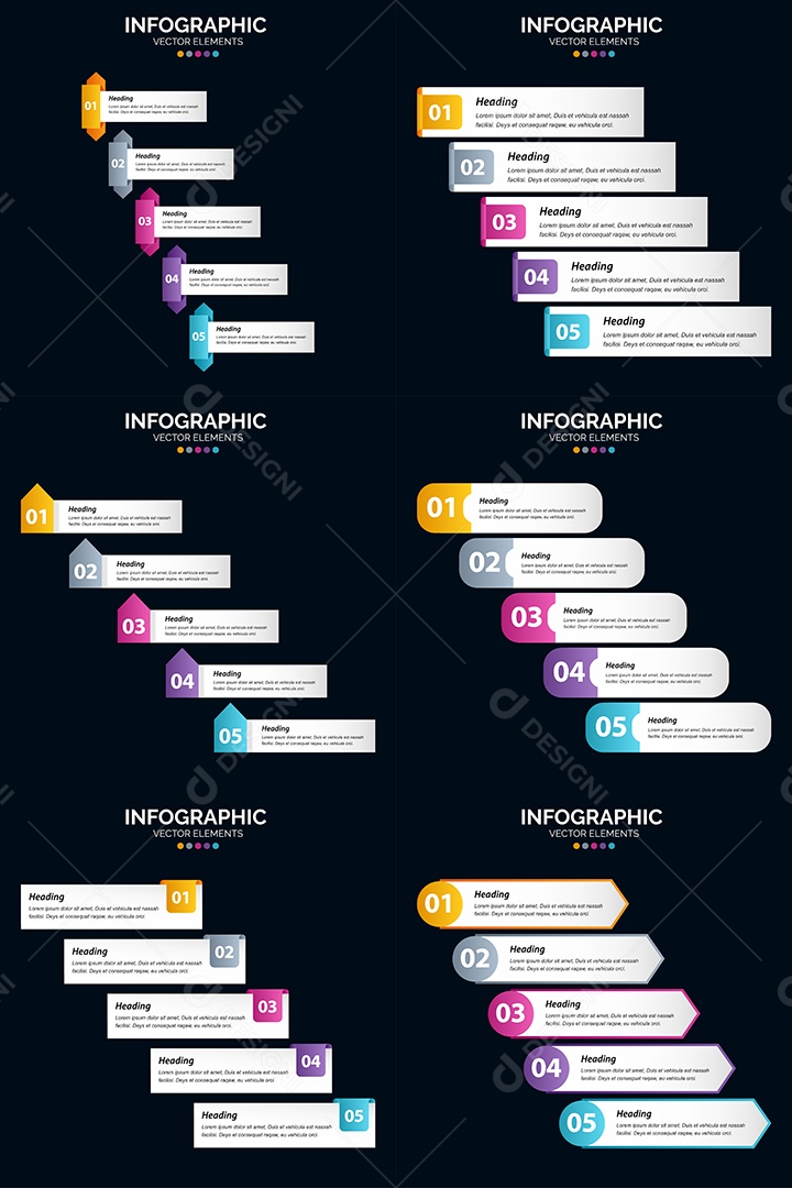 Conjunto de infográficos vetoriais Vetor EPS