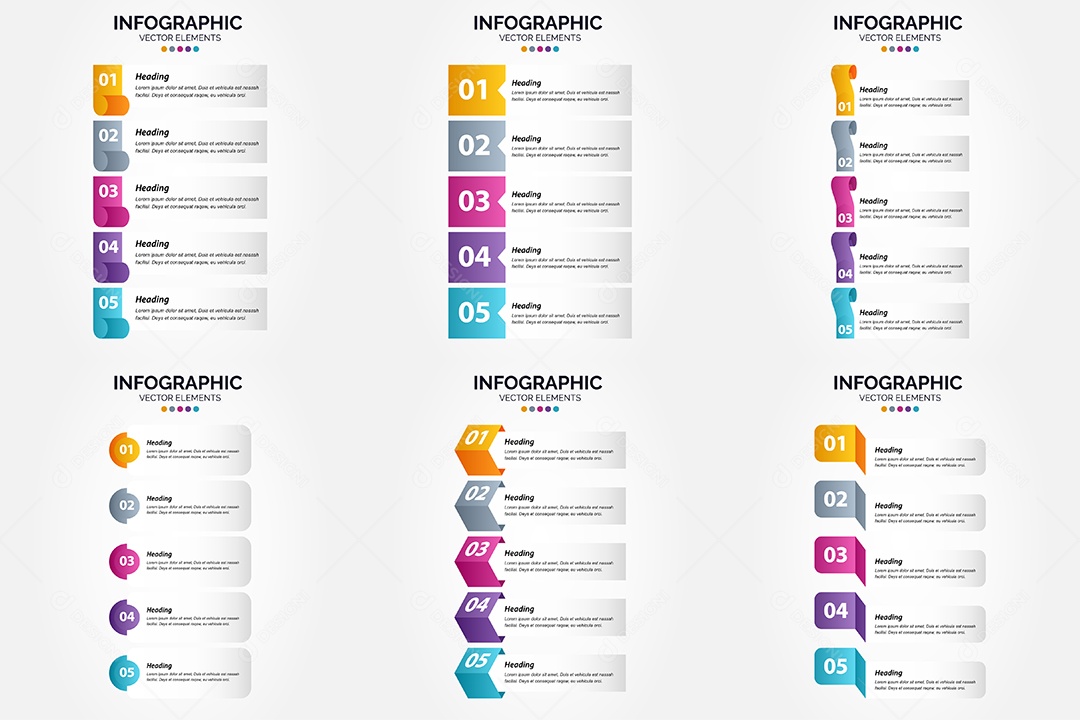 Conjunto de infográficos vetoriais Vetor EPS