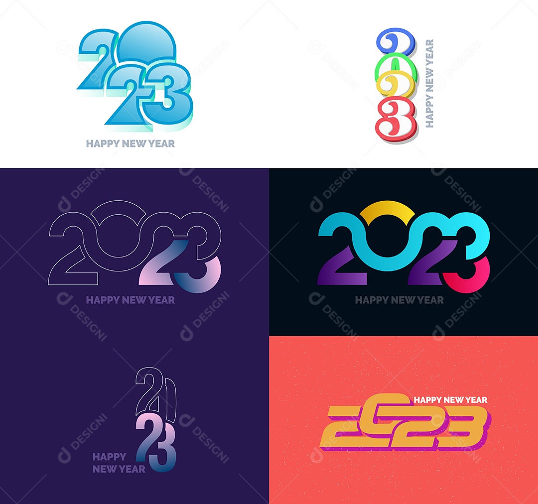 Coleção de Símbolos de Ano Novo de 2023 Vetor EPS