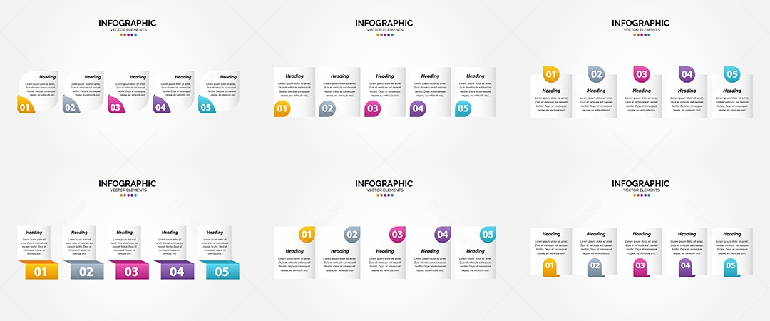 Conjunto de infográficos vetoriais Vetor EPS