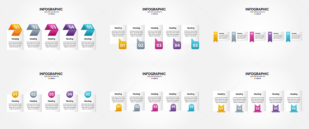 Conjunto de infográficos vetoriais Vetor EPS