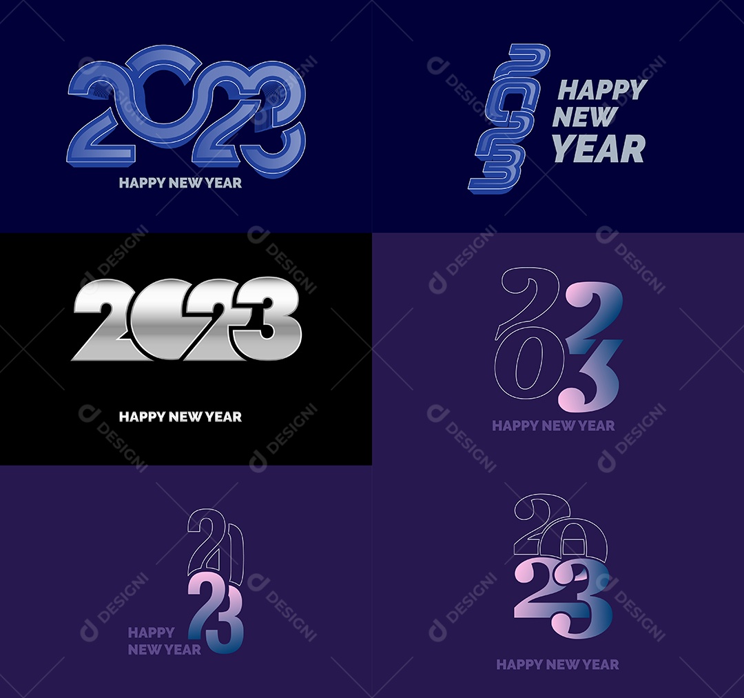 Coleção de Símbolos de Ano Novo de 2023 Vetor EPS