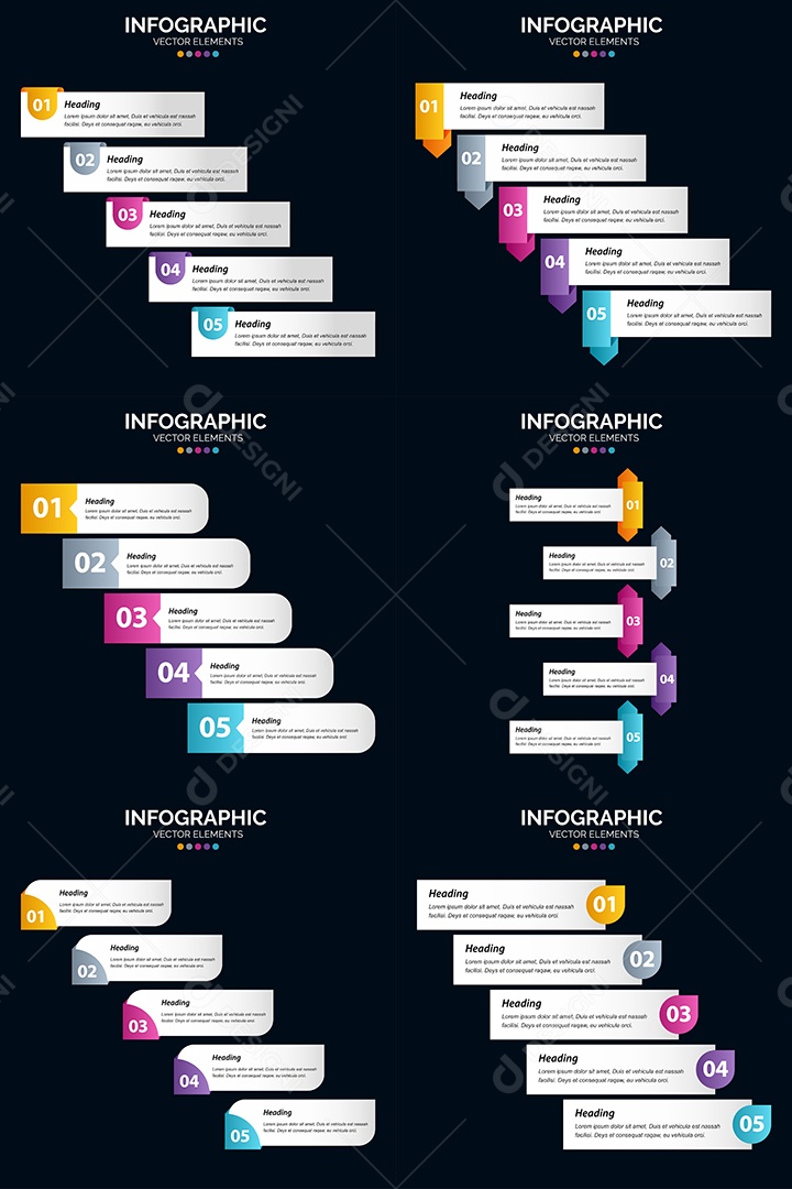 Conjunto de infográficos vetoriais Vetor EPS