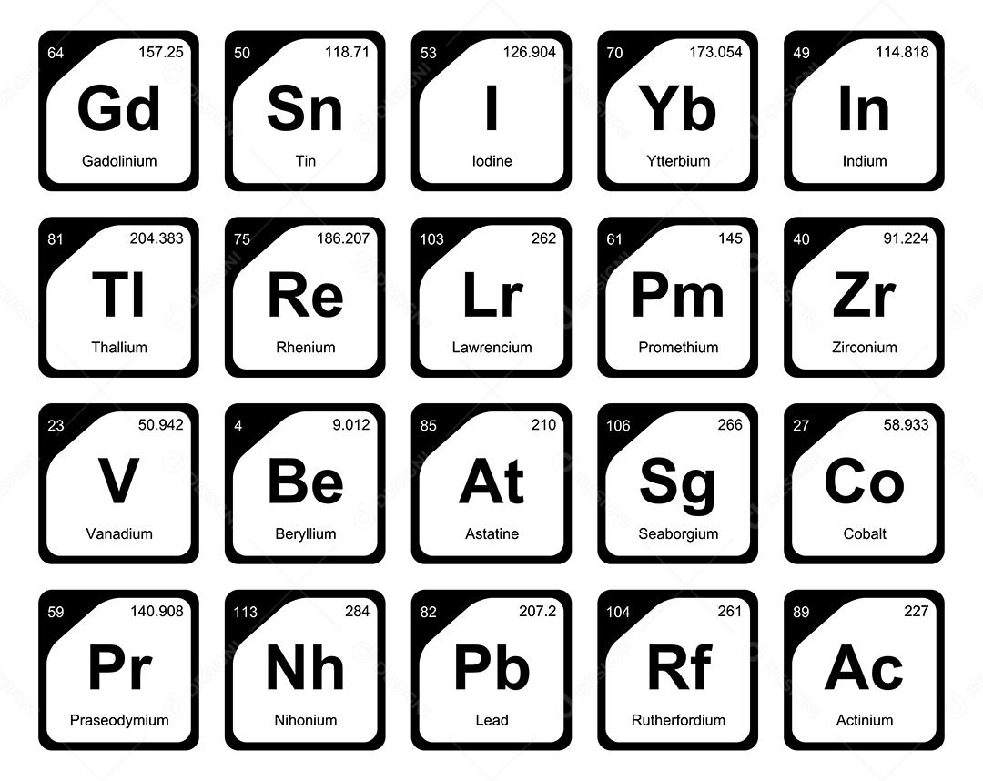 Tabela Periódica Ícones Vetor EPS