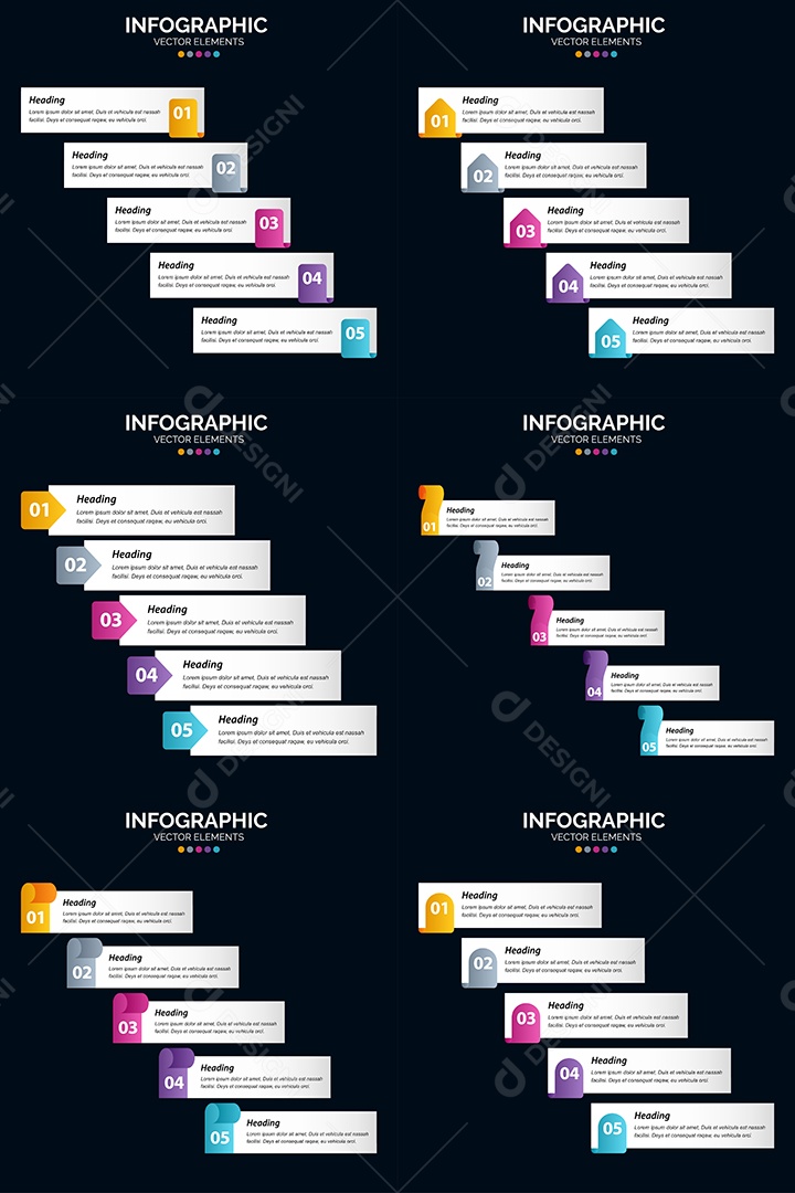 Conjunto de infográficos vetoriais Vetor EPS