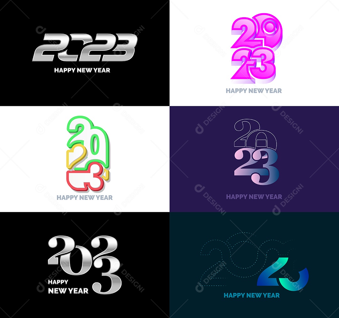 Coleção de Símbolos de Ano Novo de 2023 Vetor EPS