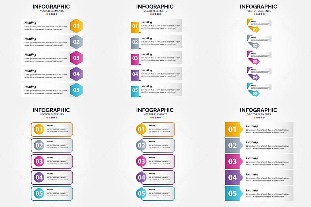 Conjunto de infográficos vetoriais Vetor EPS