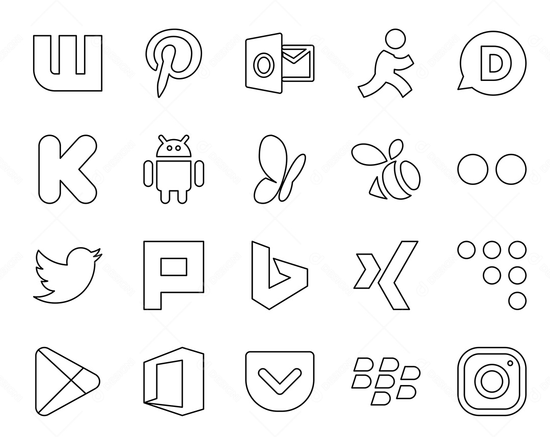 Pacote de ícones de mídia social Vetor EPS