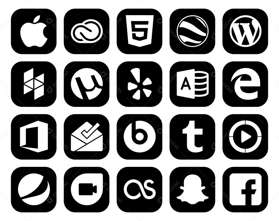 Pacote de ícones de mídia social Vetor EPS