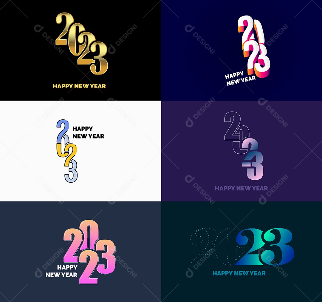 Coleção de Símbolos de Ano Novo de 2023 Vetor EPS