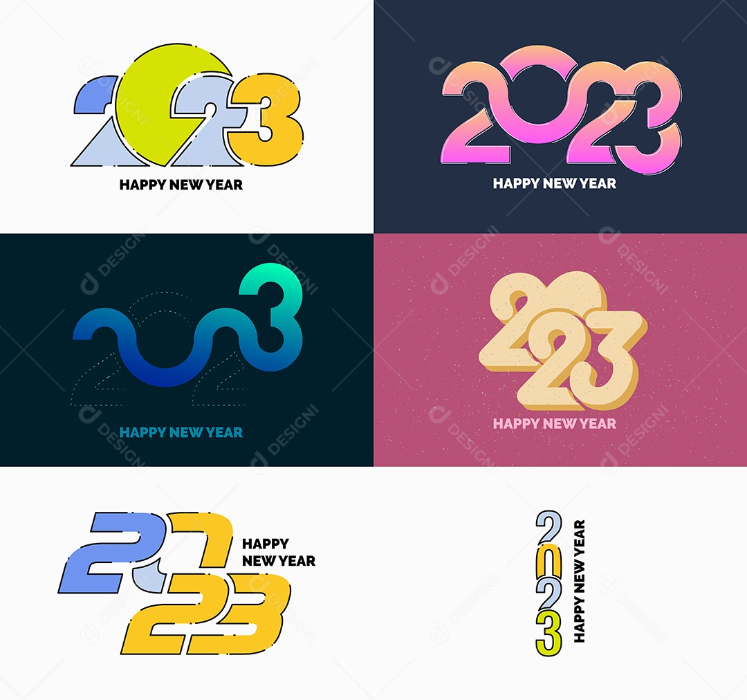 Coleção de Símbolos de Ano Novo de 2023 Vetor EPS