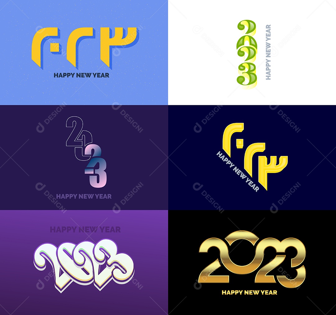 Coleção de Símbolos de Ano Novo de 2023 Vetor EPS