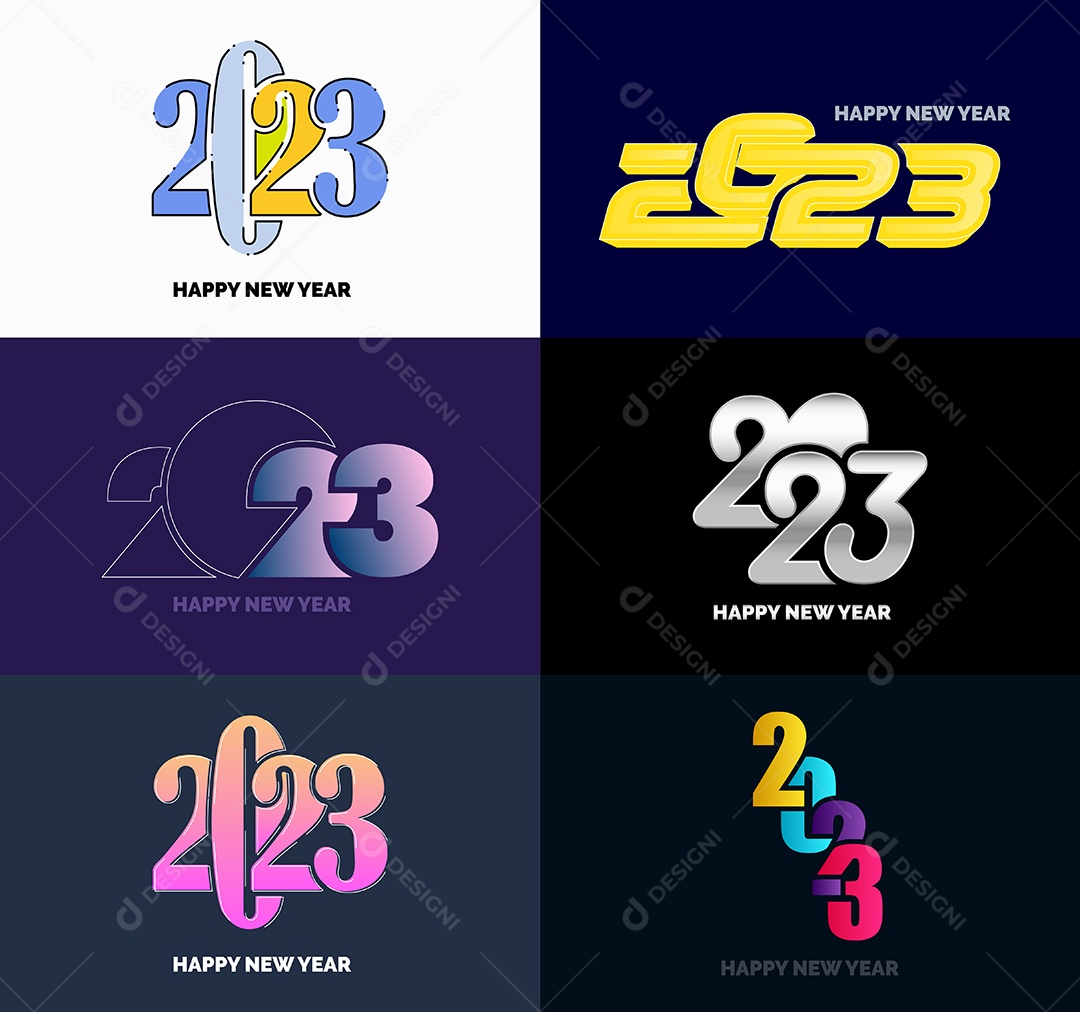 Coleção de Símbolos de Ano Novo de 2023 Vetor EPS