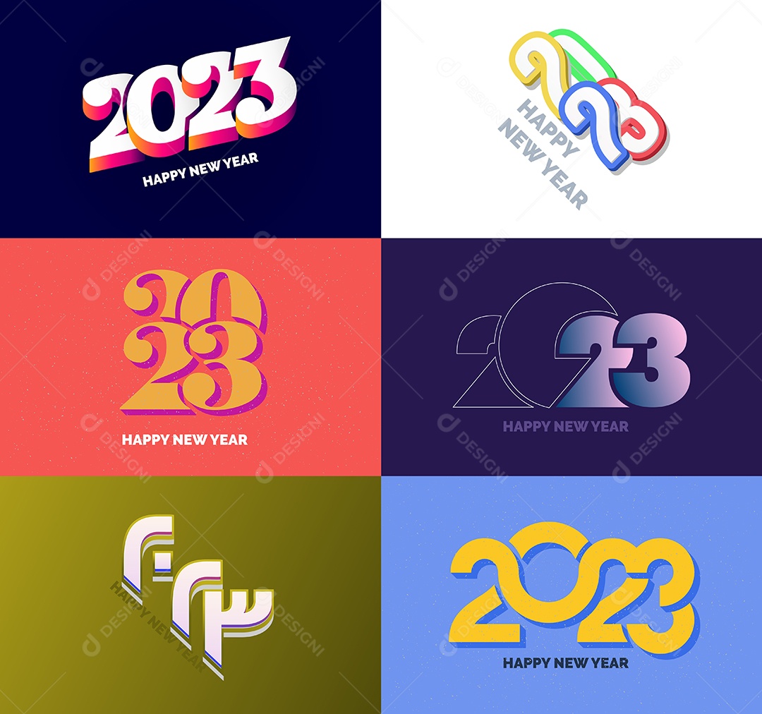 Coleção de Símbolos de Ano Novo de 2023 Vetor EPS