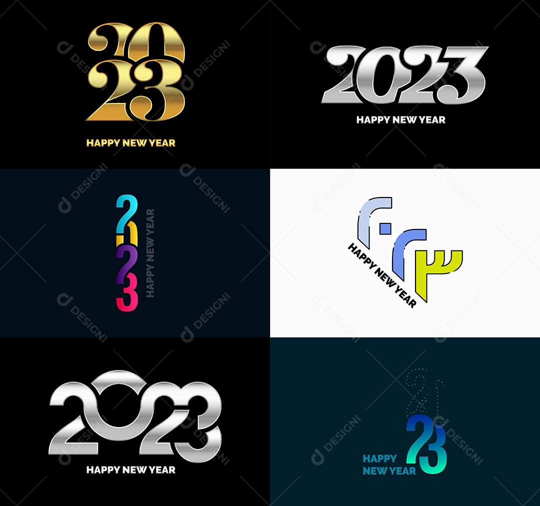 Coleção de Símbolos de Ano Novo de 2023 Vetor EPS