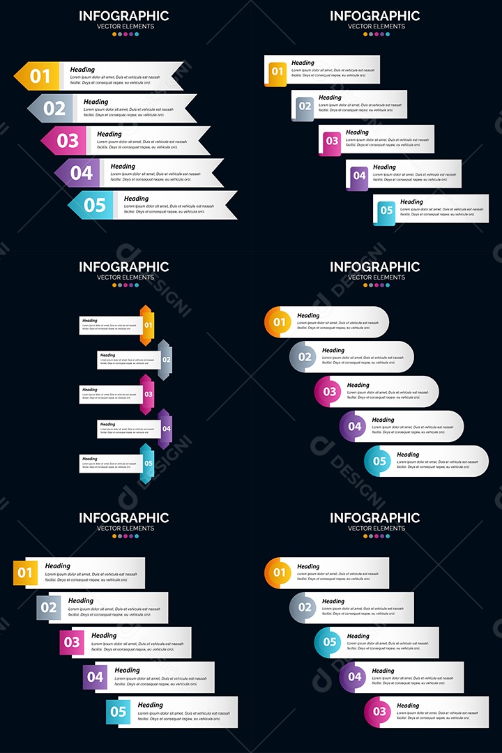 Conjunto de infográficos vetoriais Vetor EPS