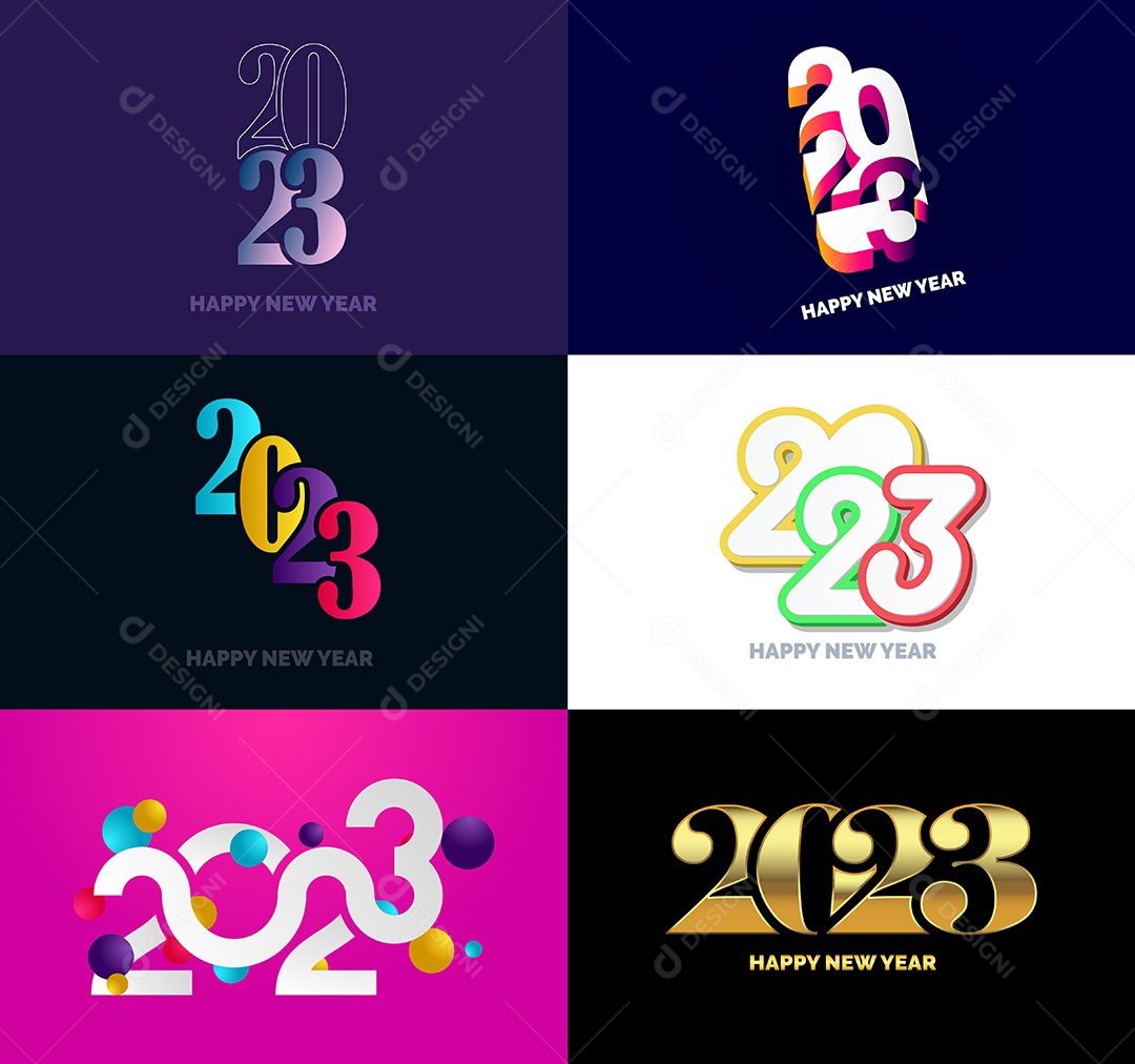 Coleção de Símbolos de Ano Novo de 2023 Vetor EPS