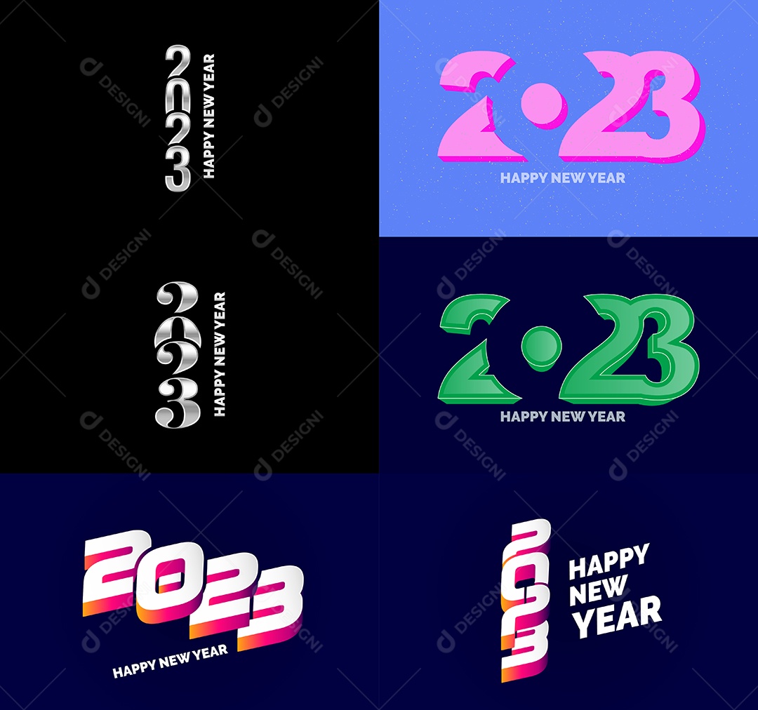 Coleção de Símbolos de Ano Novo de 2023 Vetor EPS