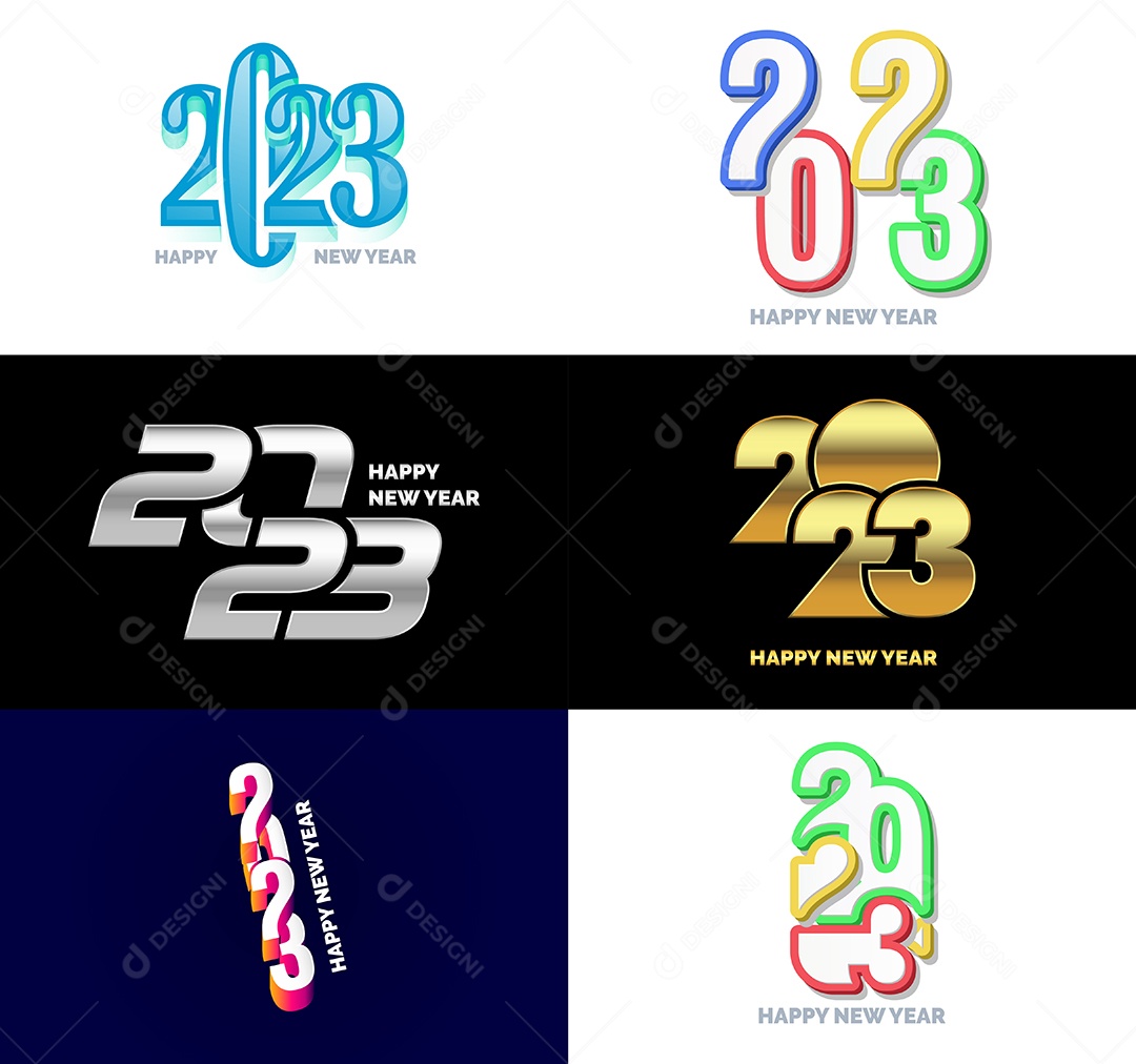 Coleção de Símbolos de Ano Novo de 2023 Vetor EPS