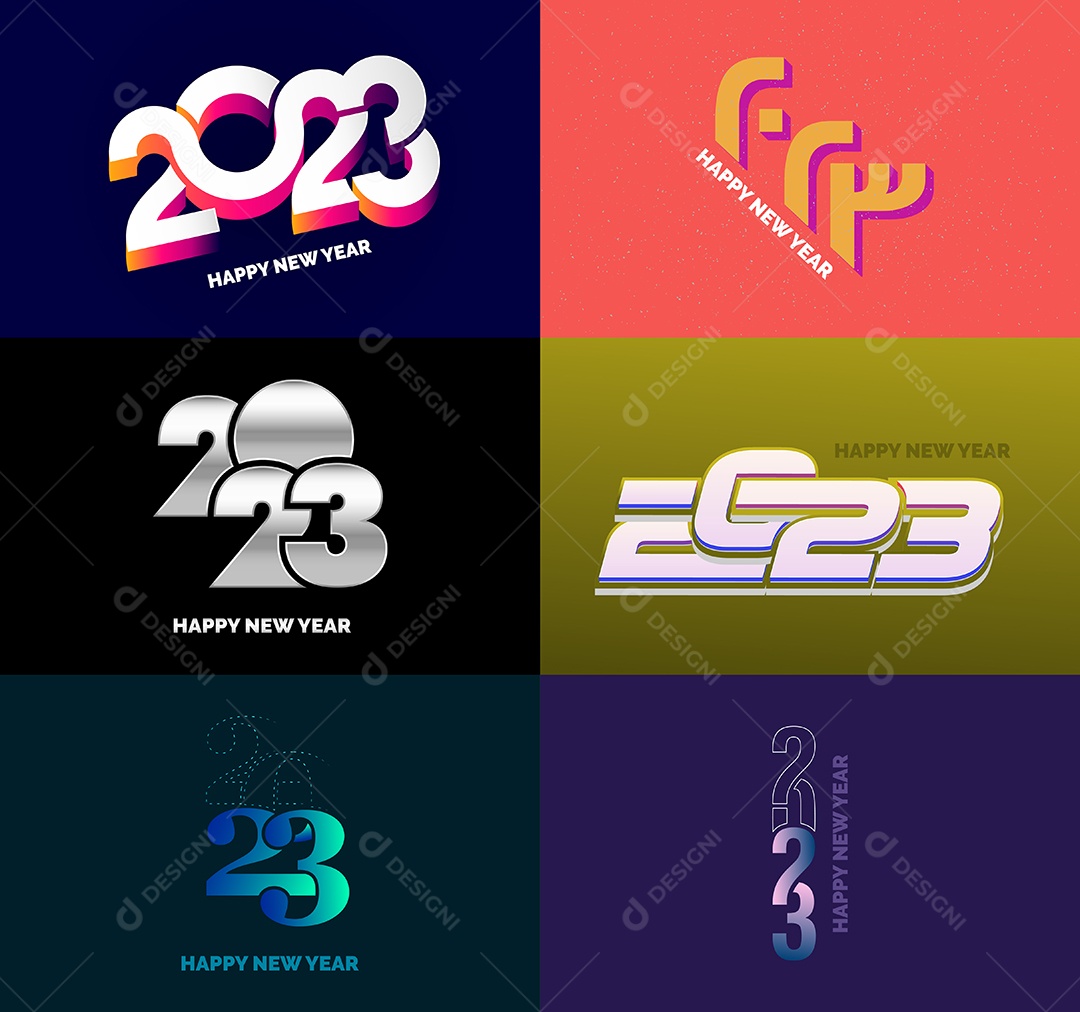 Coleção de Símbolos de Ano Novo de 2023 Vetor EPS