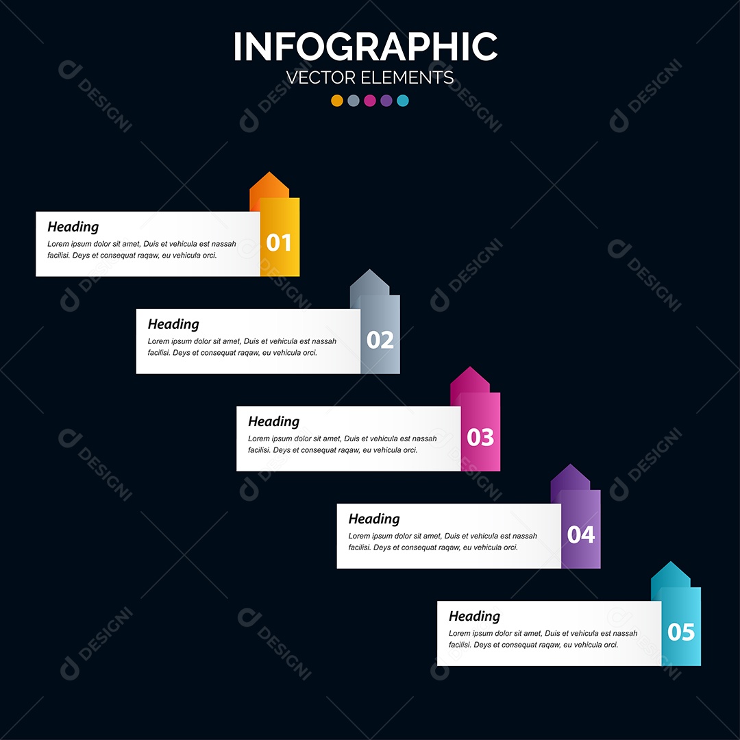 Conjunto de infográficos vetoriais Vetor EPS