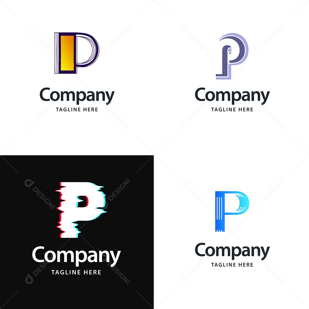 Logo P Logotipos Modernos AI Editável
