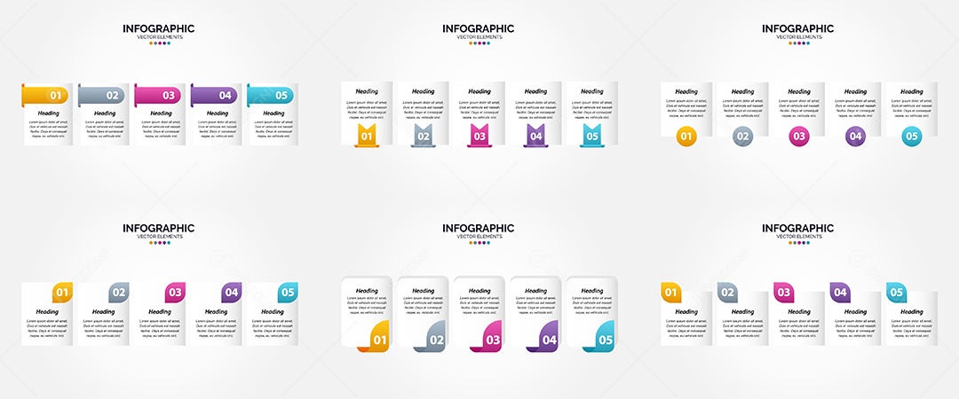 Conjunto de infográficos vetoriais para fazer sua publicidade Vetor EPS