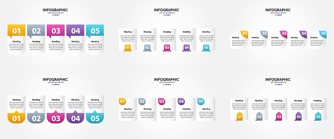 Conjunto de infográficos vetoriais Vetor EPS