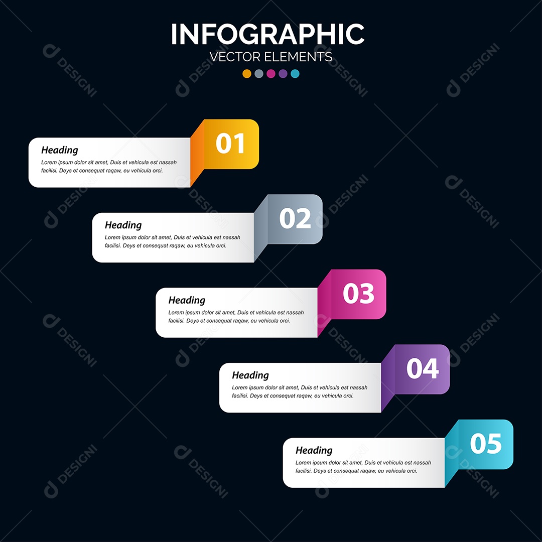 Conjunto de infográficos vetoriais Vetor EPS