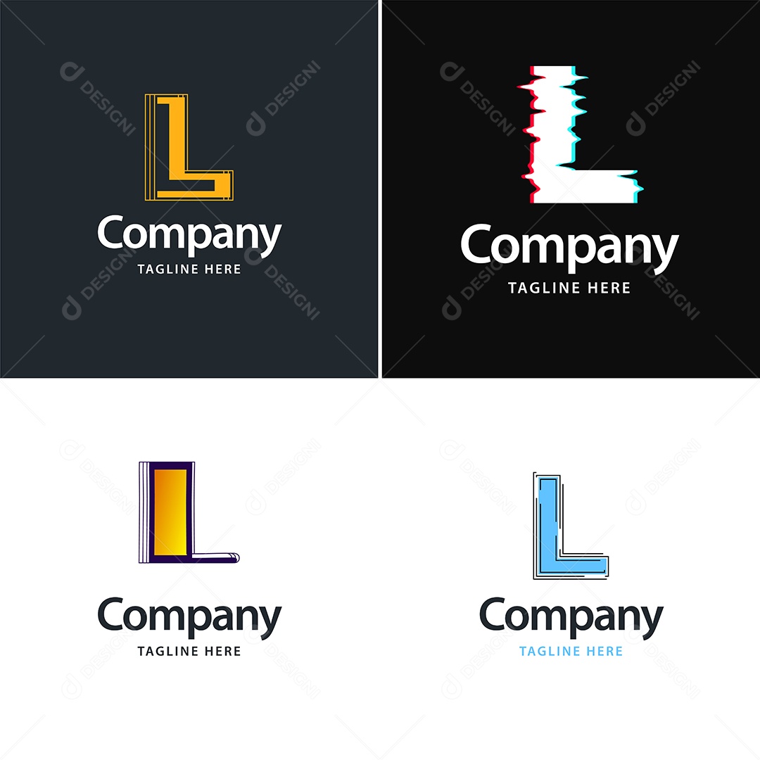 Logo L Logotipos Modernos AI Editável