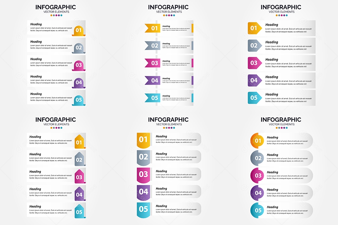 Conjunto de infográficos vetoriais Vetor EPS