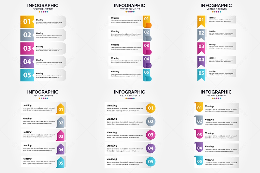 Conjunto de infográficos vetoriais Vetor EPS